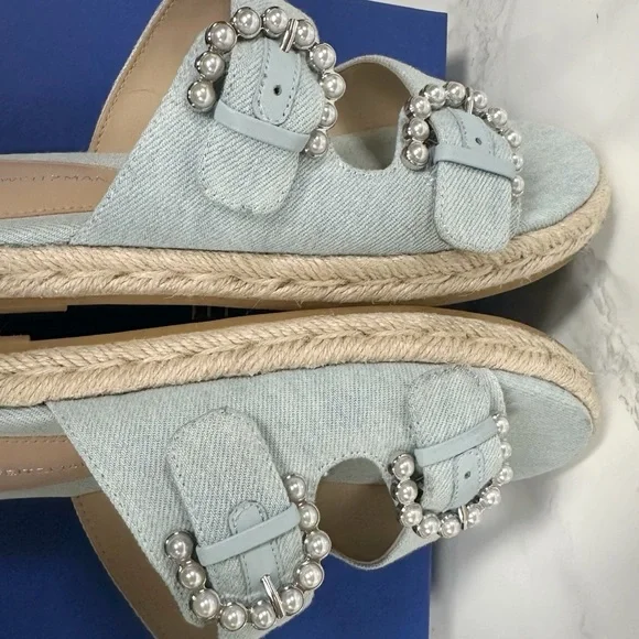 Stuart Weitzman Tomi Pearl Espadrille Slides - Picture 10 of 15